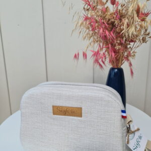 sac bandoulière écru en tissu upcyclé compact
